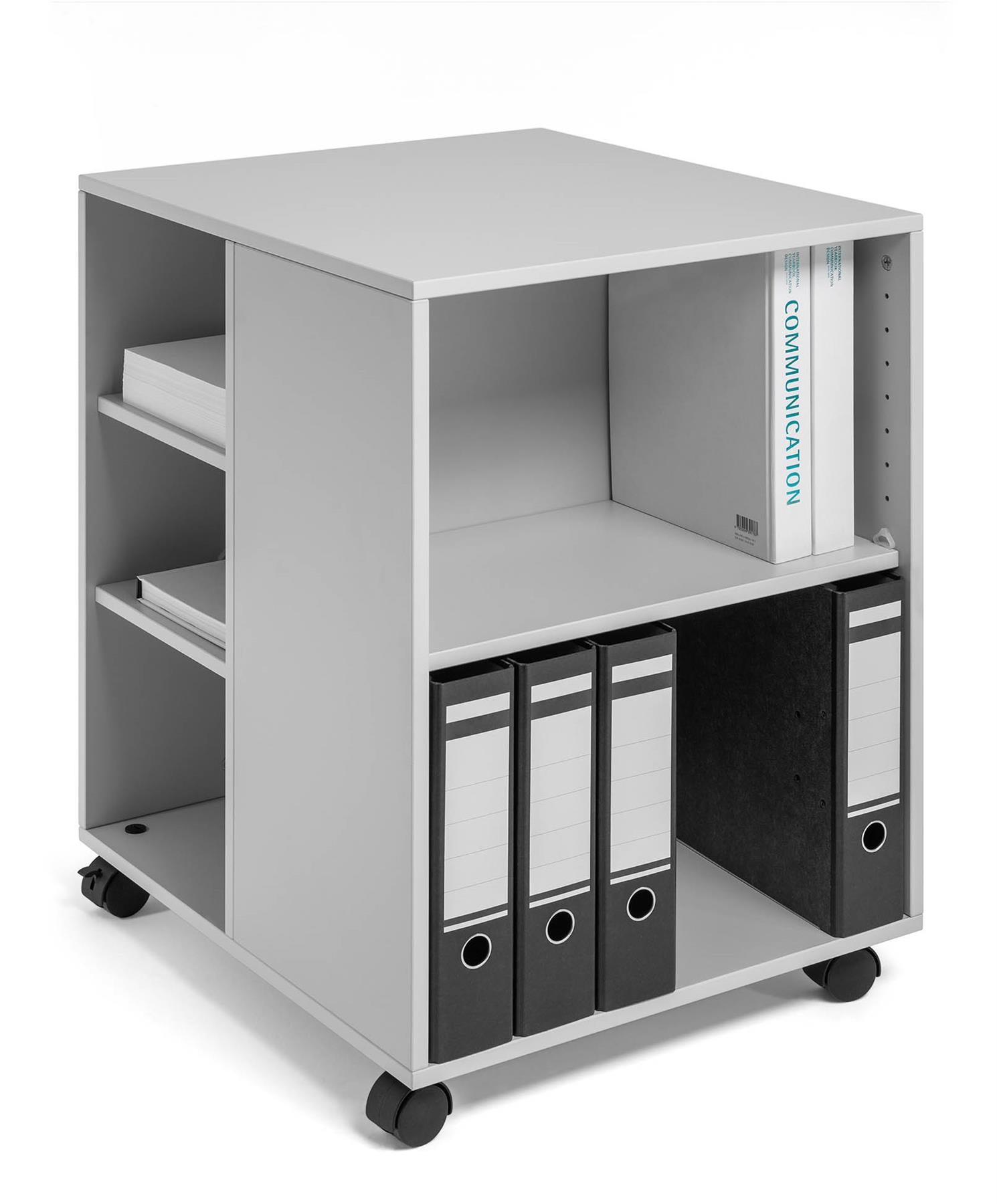 Durable 6 Shelve Office Filing Storage Trolley on Wheels | 75cm Grey