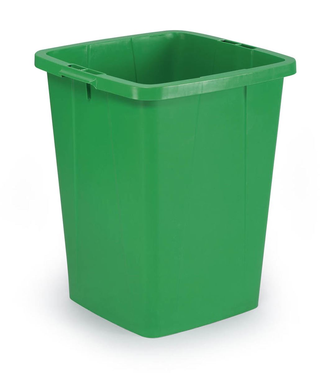 Durable 90L Waste Bin Green | Square Recycling Bin | Food Bin | DURABIN