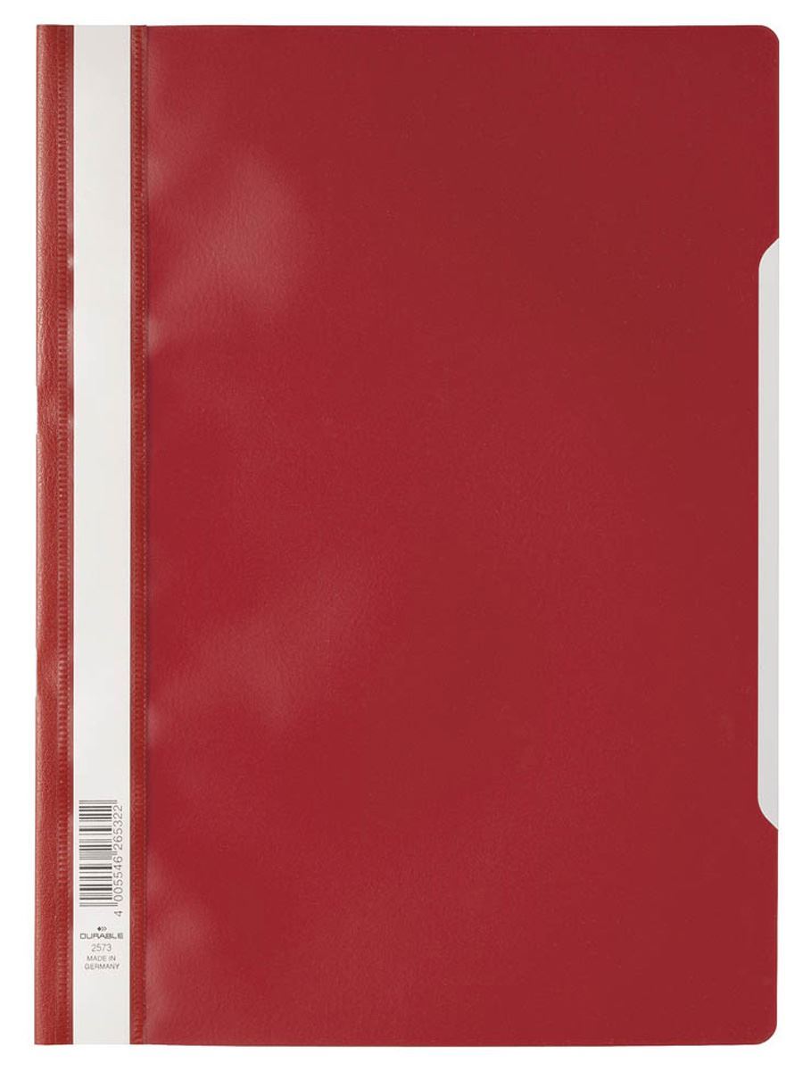 Durable Clear View Project Folder Document Report File | 50 Pack | A4 Red