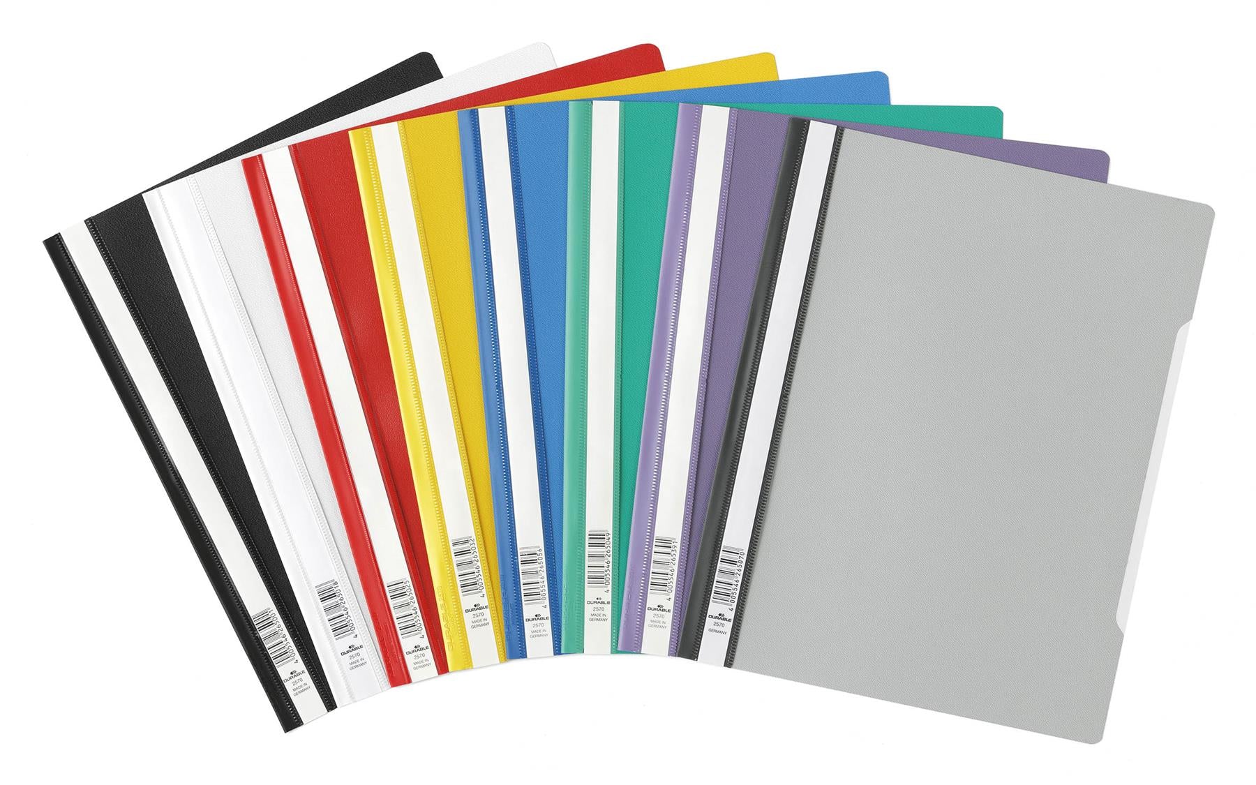 Durable Clear View Project Folder Document Report File | 25 Pack | A4 Black