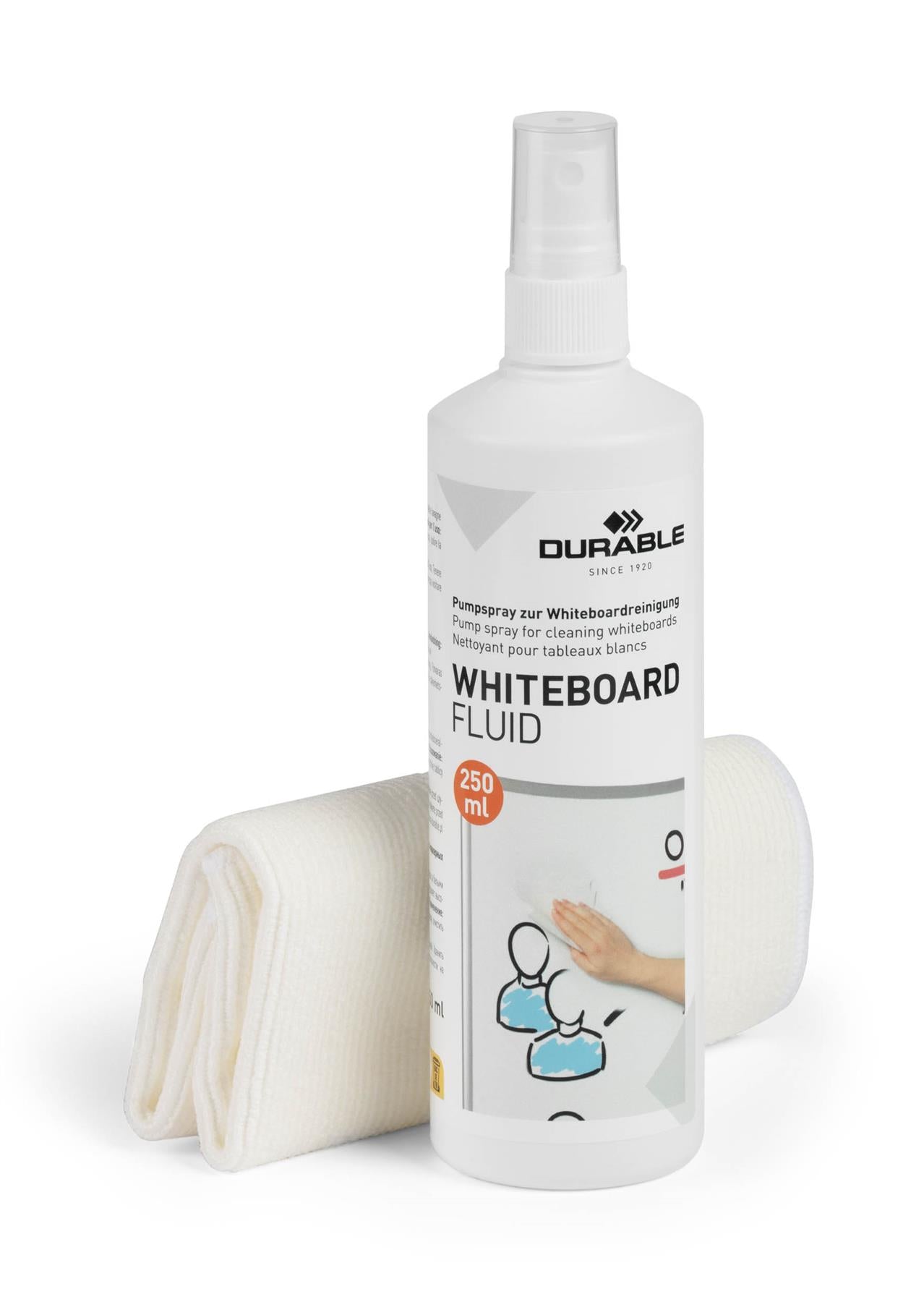 Durable Streak-Free Whiteboard Cleaning Spray and Microfibre Cloth Kit | 250ml