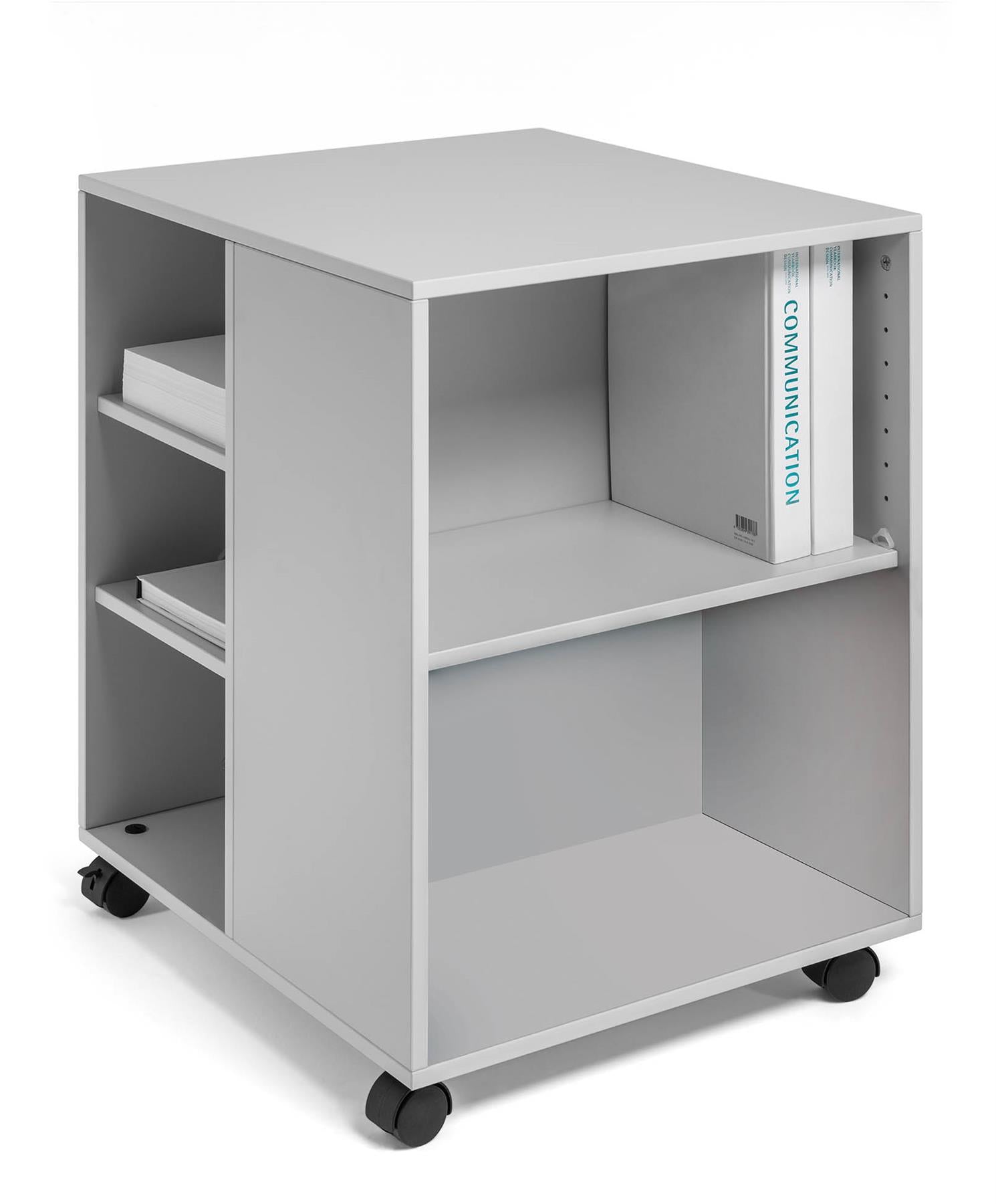 Durable 6 Shelve Office Filing Storage Trolley on Wheels | 75cm Grey