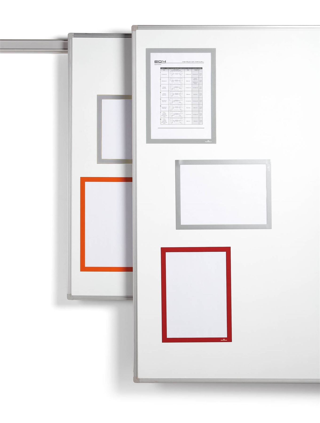 Durable DURAFRAME Magnetic Document Signage Frame for Metal | 5 Pack | A4 Orange