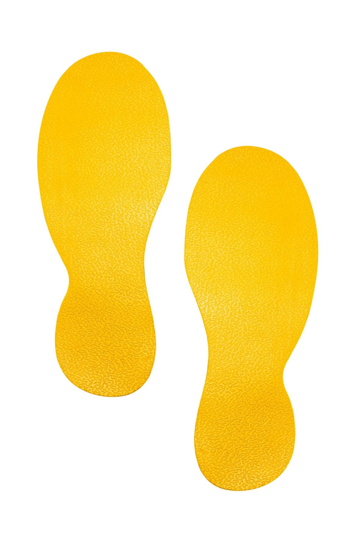 Durable Heavy Duty Adhesive Floor Marking Foot Shape | 5 Pairs | Yellow