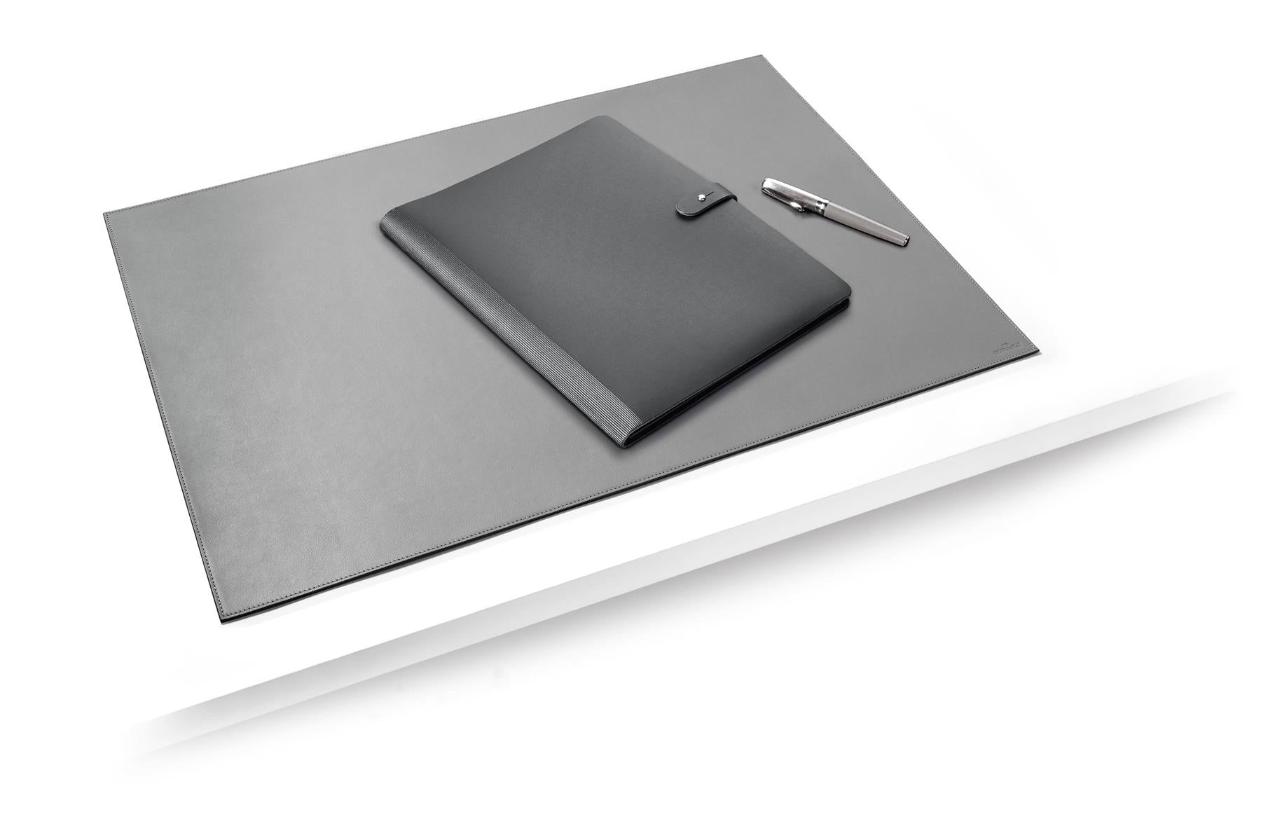Durable Genuine Leather Non-Slip Desk Mat PC Keyboard Pad | 65x45 cm | Grey