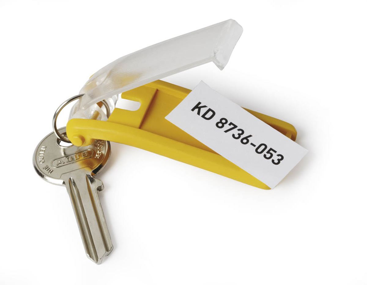 Durable Key Clips Organisational Label Hooks | 6 Pack | Yellow