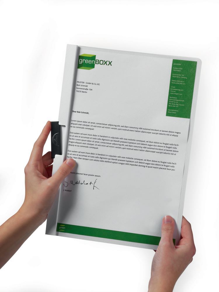 Durable DURACLIP 60 Sheet Document Metal Clip File Folder | 25 Pack | A4 Grey