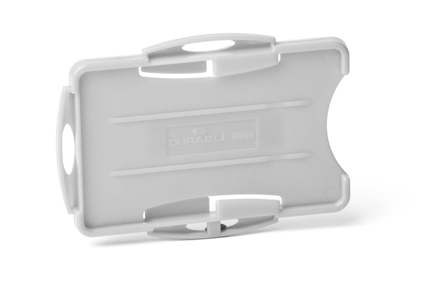 Durable ECO 2 Card Recycled Plastic Security ID Badge Holders | 10 Pack | Grey