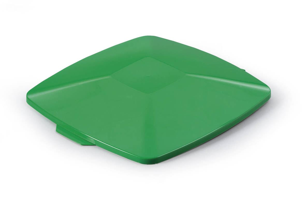 Durable 40L Square Hinged Lid Green | Strong Recycling Bin Lid | DURABIN