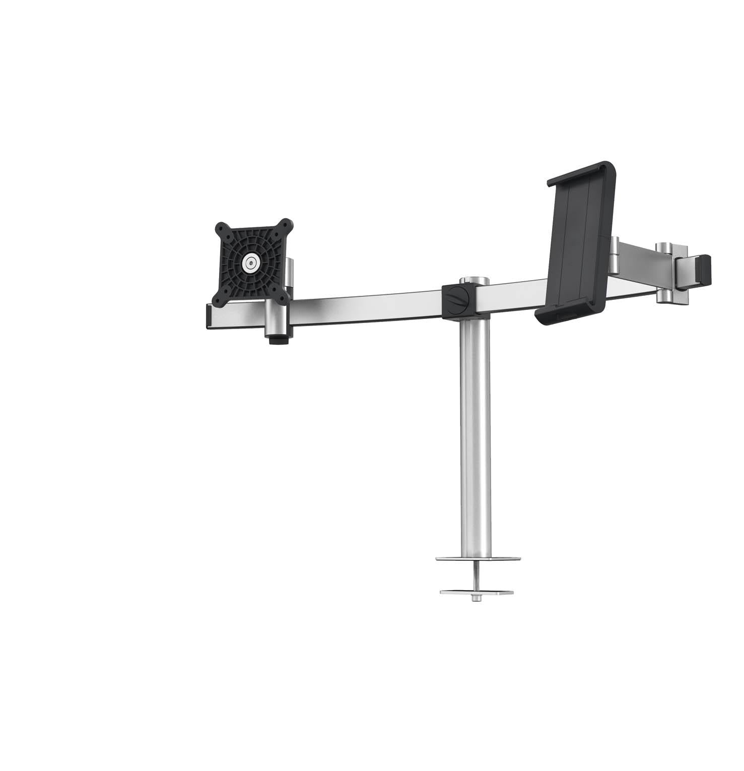 Durable Monitor Mount PRO with Arm for 1 Screen and 1 Tablet | Through Desk