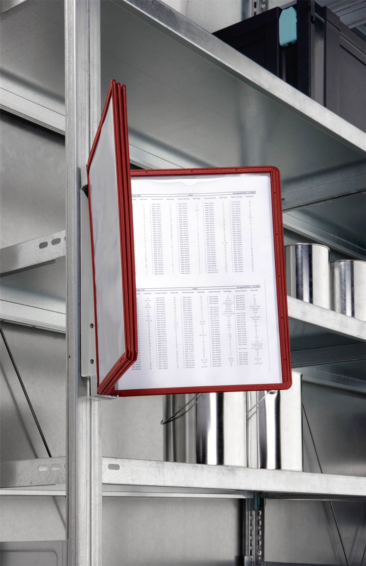 Durable VARIO WALL 5 Panel Magnetic Display Panel Document Holder | A4 Red