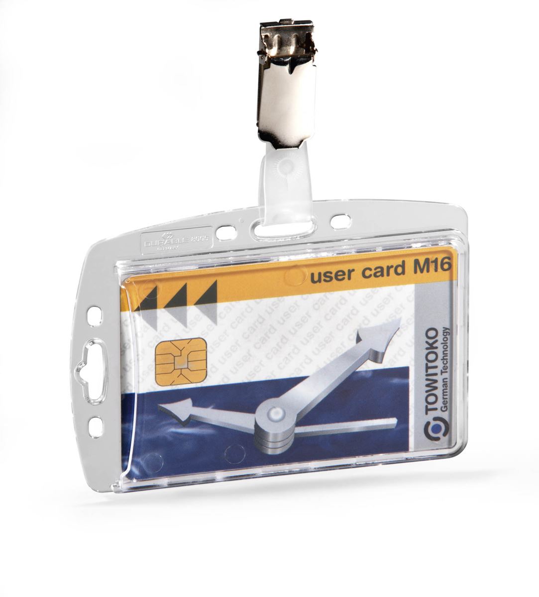 Durable Enclosed Card Security Pass ID Badge Holders with Clip | 25 Pack | Clear