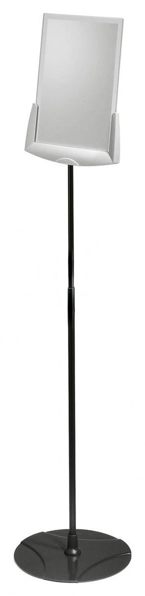 Durable SHERPA Adjustable Floor Display Stand Sign A4 | 66 - 114cm | Grey