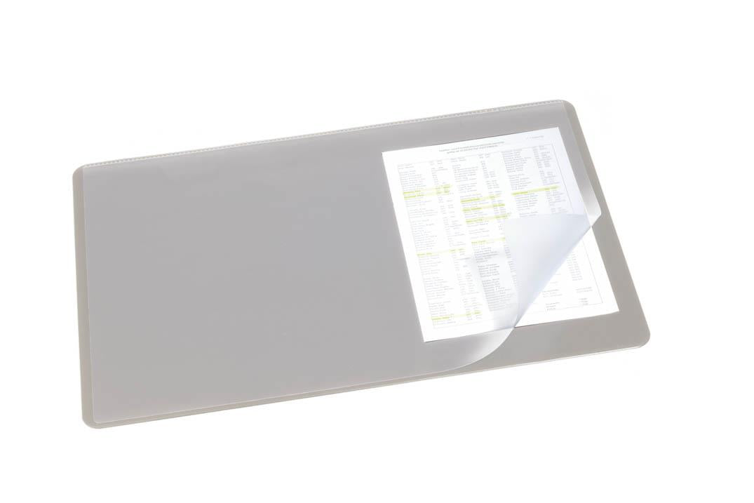 Durable Clear Overlay Non-Slip Desk Mat Notes Protector Pad | 53x40 cm | Grey