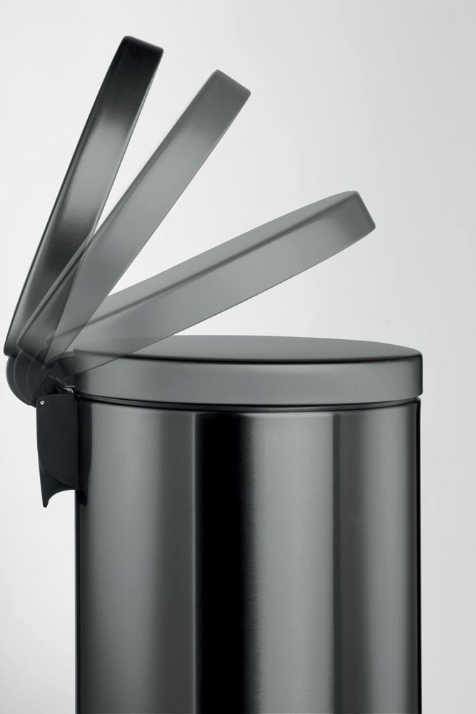 Durable Steel Pedal Bin 20L | Soft-Close Round Waste Bin | Charcoal Grey