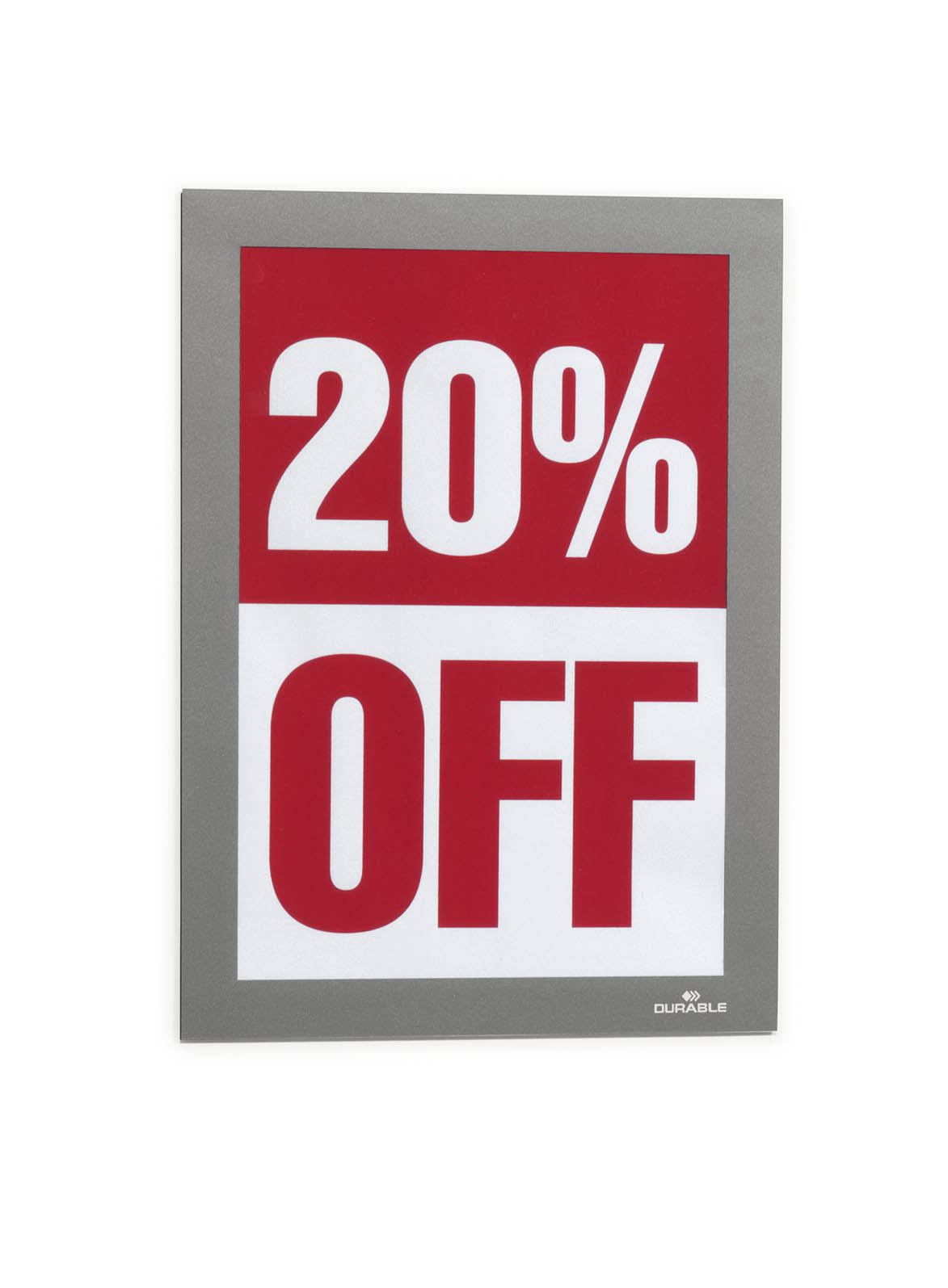 Durable DURAFRAME Self Adhesive Magnetic Signage Frame | 2 Pack | A5 Silver