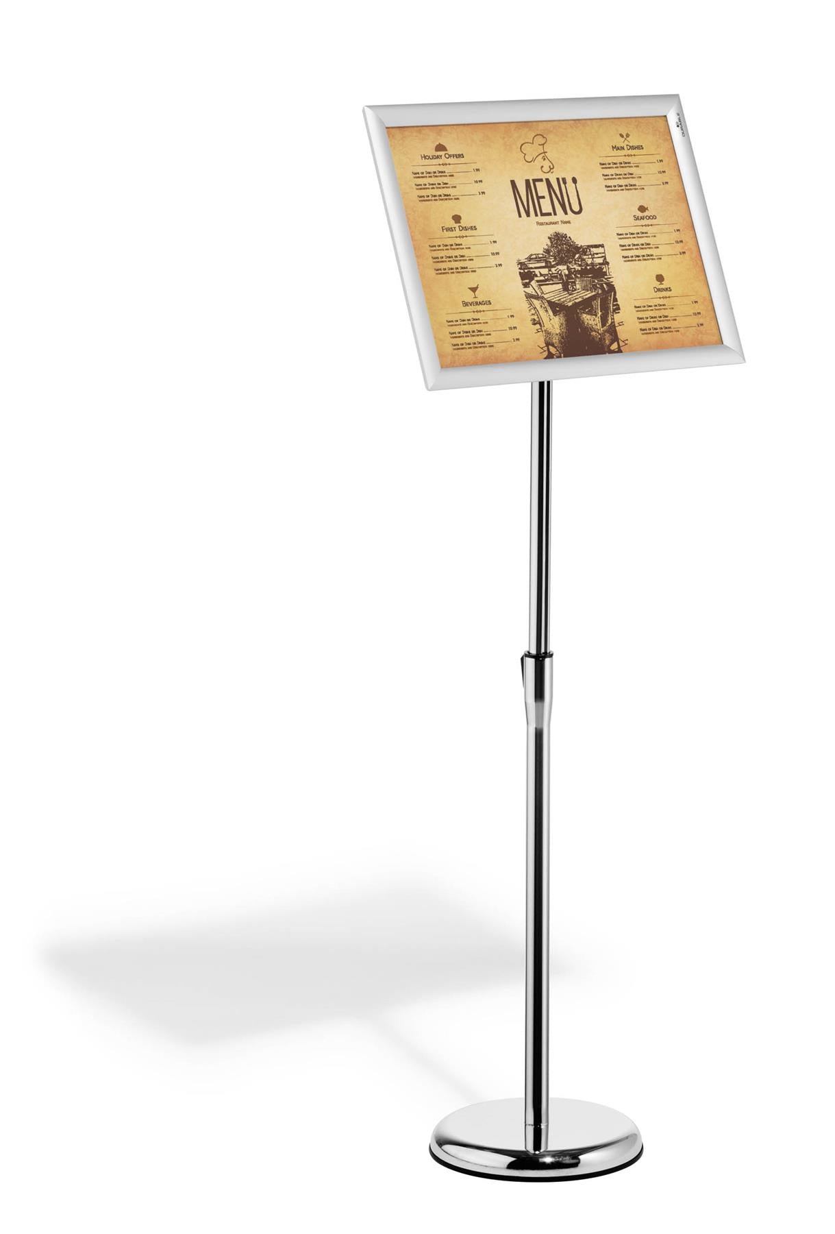 Durable Floor Stand with Aluminium Snap Frame Menu Poster Display | A3