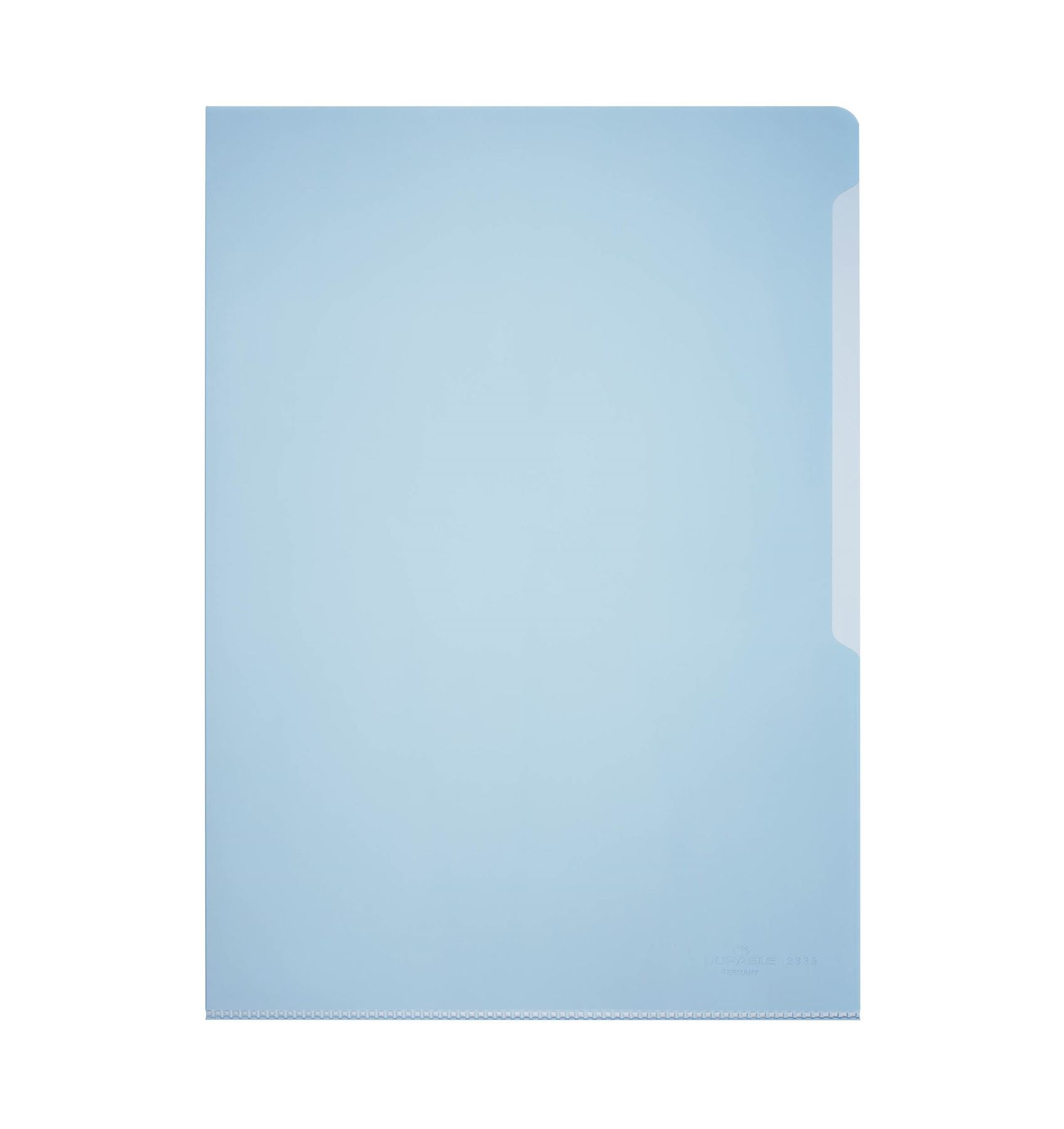 Durable Clear Plastic Cut Flush Document Wallet Folder | 50 Pack | A4 Blue