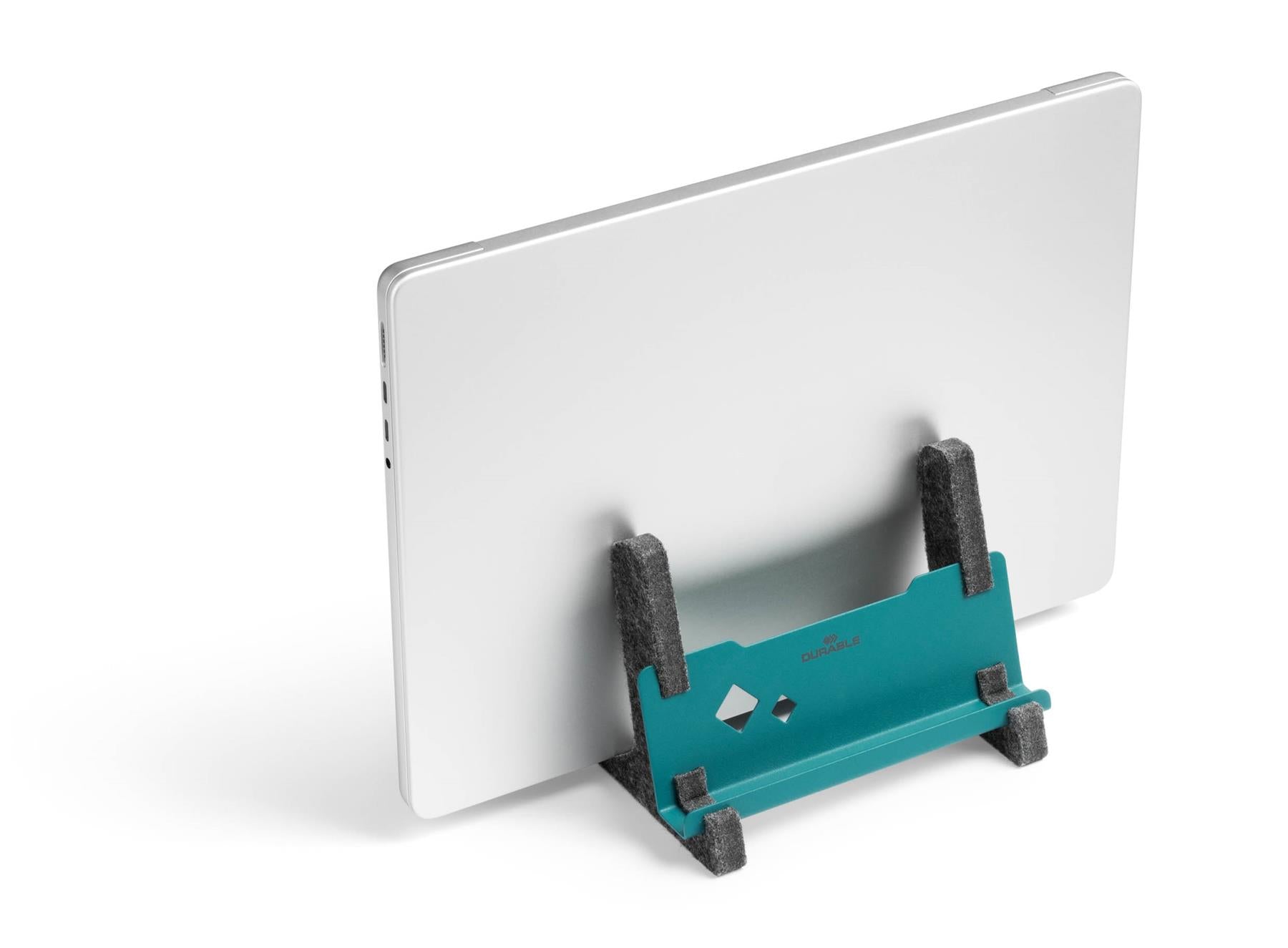 Durable Recycled Felt Vertical Laptop Stand Dock | 3-in-1 Holder | Teal
