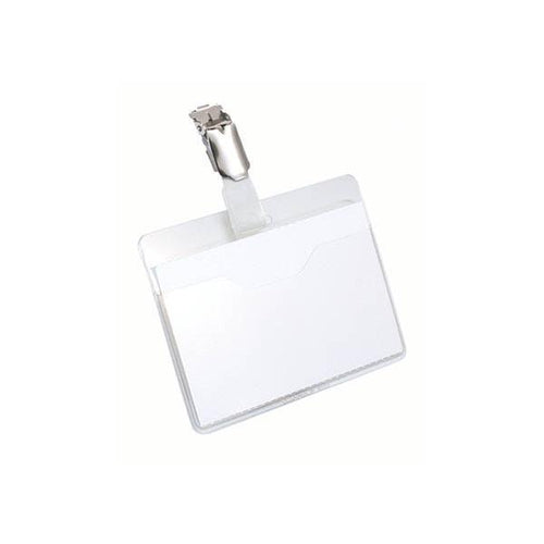 Durable Clip Name Tag ID Badge Card Holders + Inserts | 50 Pack | 60 x