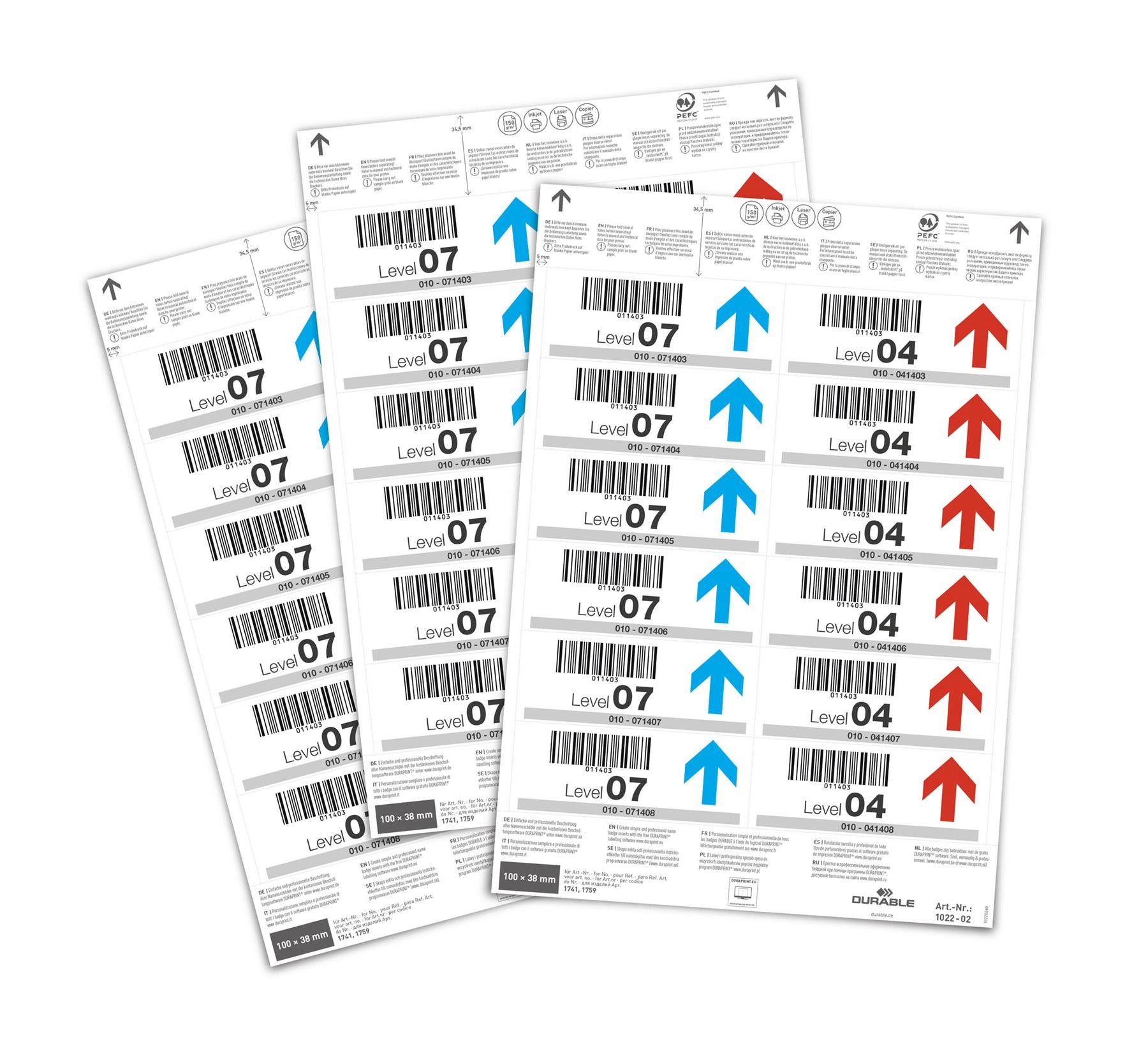 Durable Printable Insert Sheets for Ticket Holders | 240 Labels | 100 x 38 mm