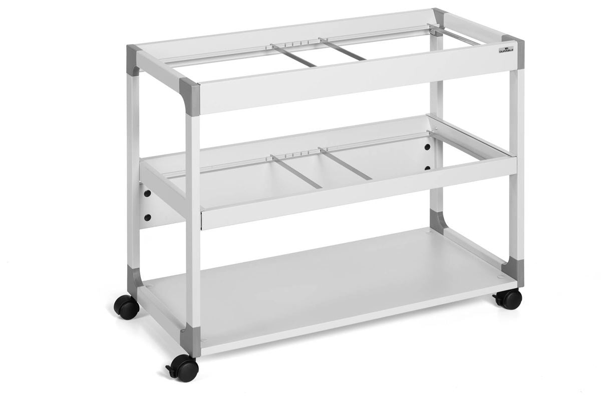 Durable 2 Level Suspension File Trolley | for 200 A4 Folders | Grey