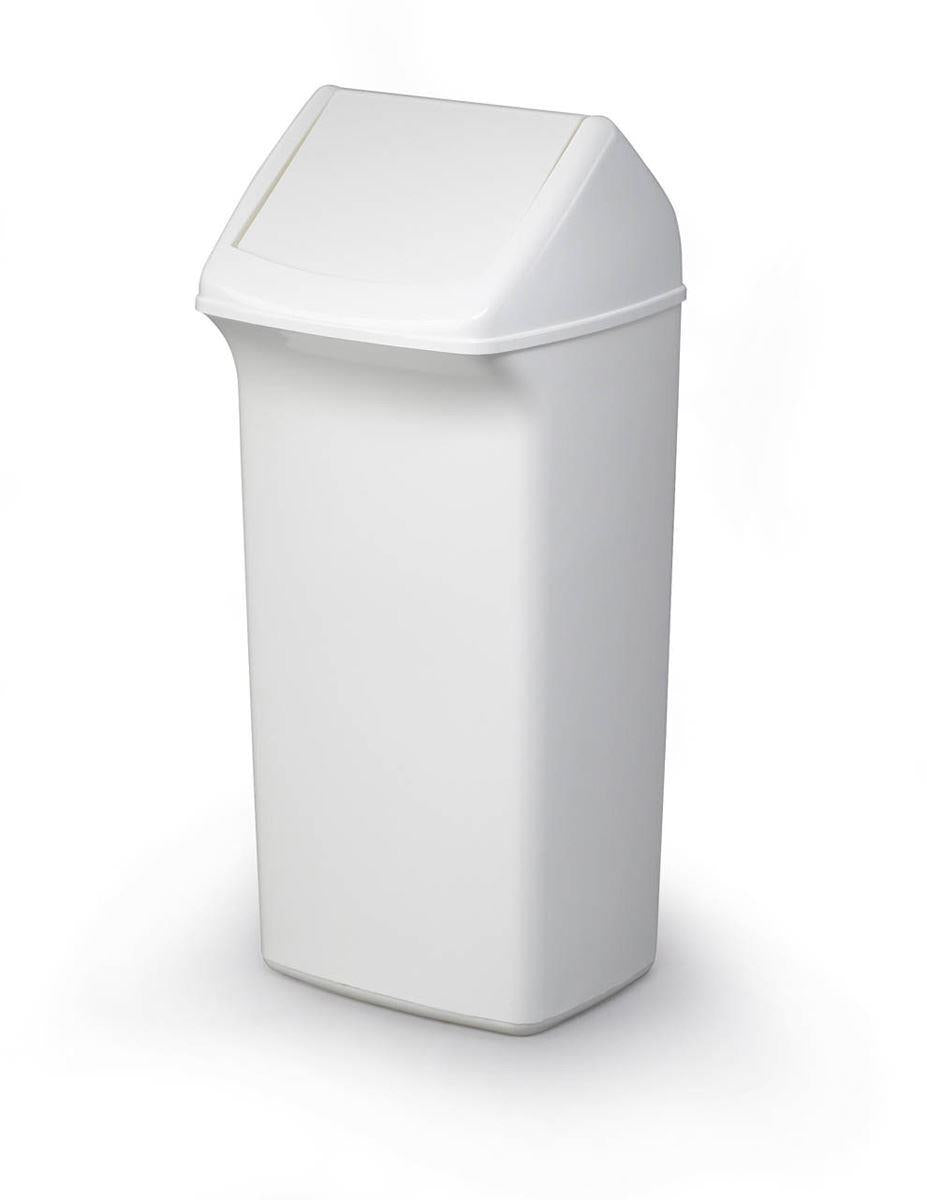 Durable DURABIN Contemporary White Square Recycling Bin + White Swing Lid | 40L