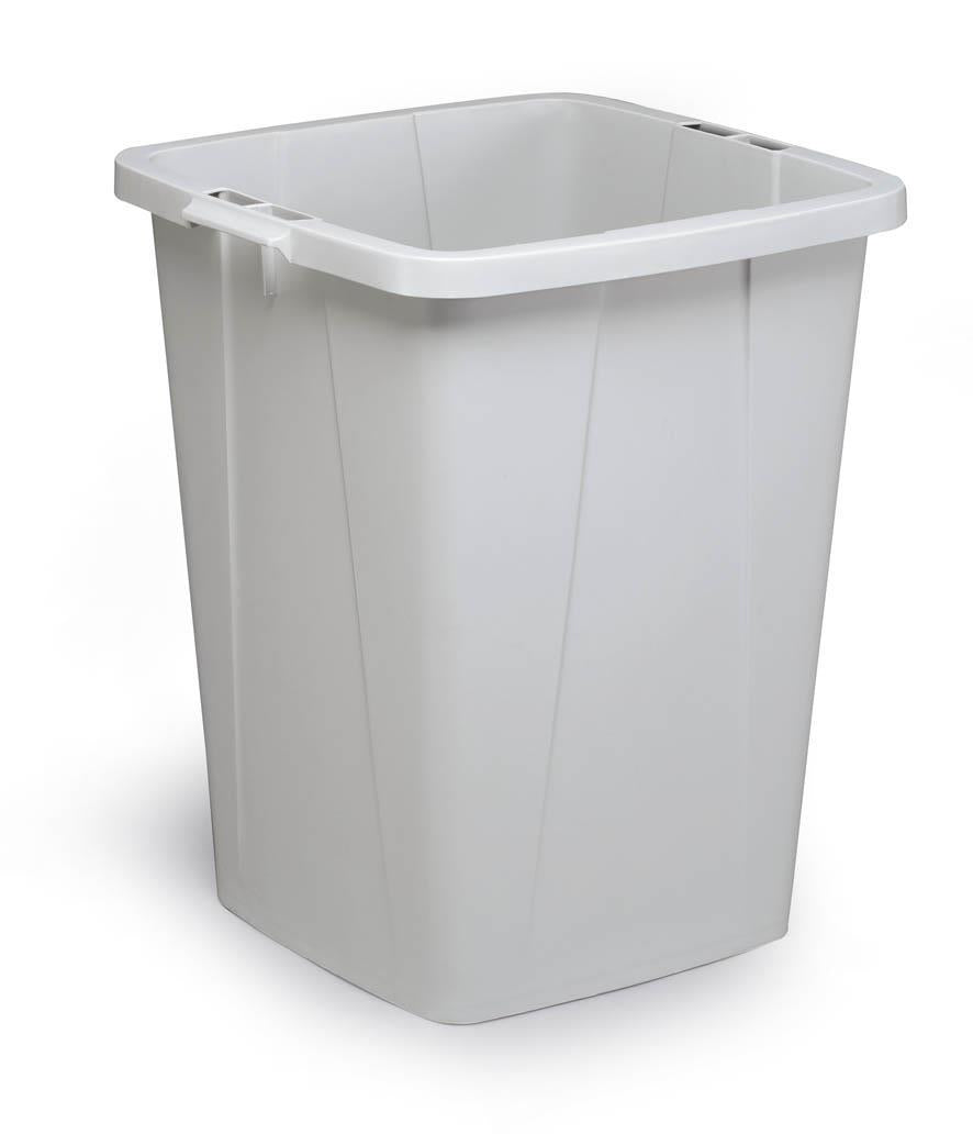 Durable DURABIN ECO Strong Square Grey Recycling Bin + Black Lid | 90L