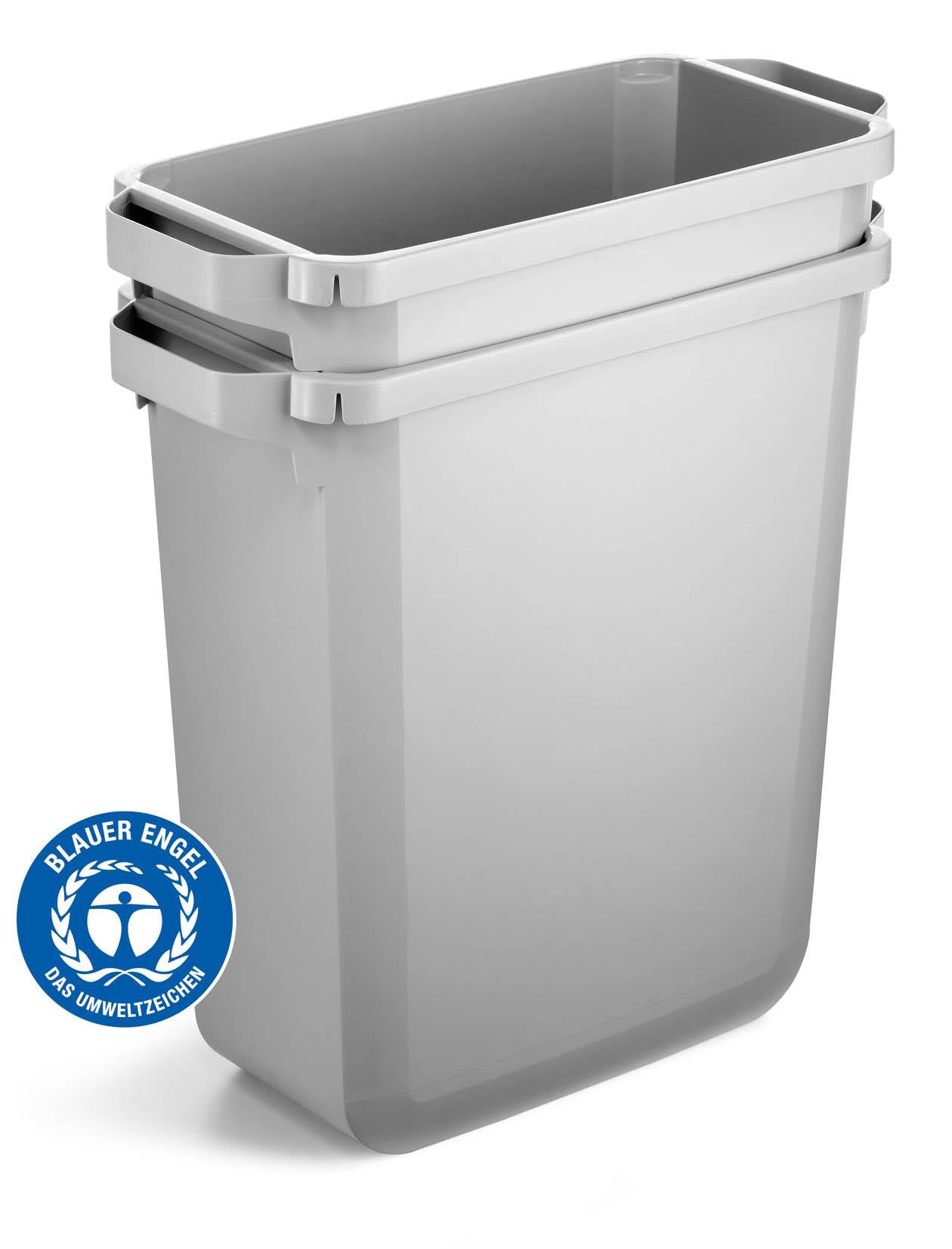 Durable ECO 60L Waste Bin Grey | Strong Rectangular Recycling Bin | DURABIN