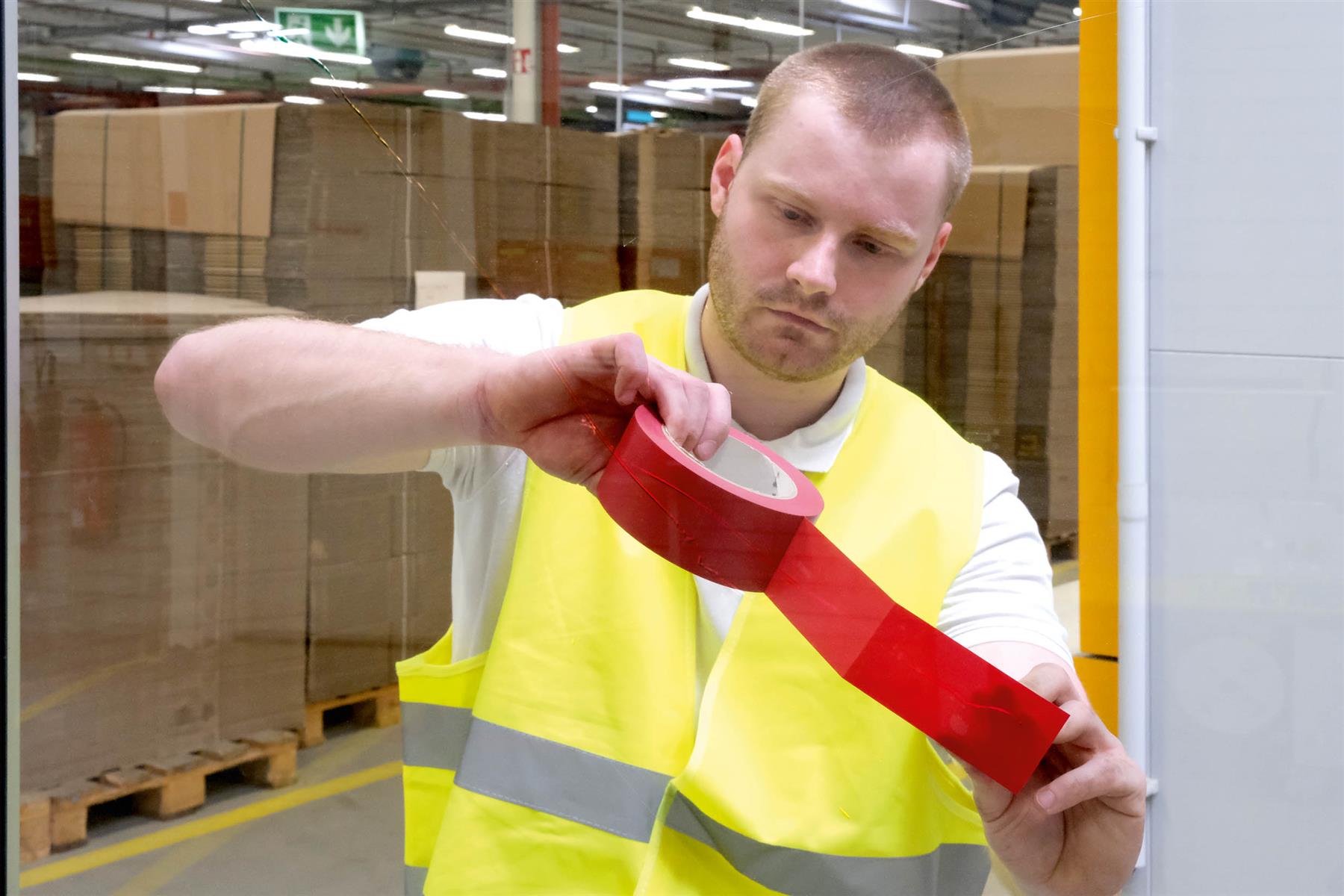 Durable DURALINE Strong Removable PVC Floor Marking Tape | 50mm x 33m | Red