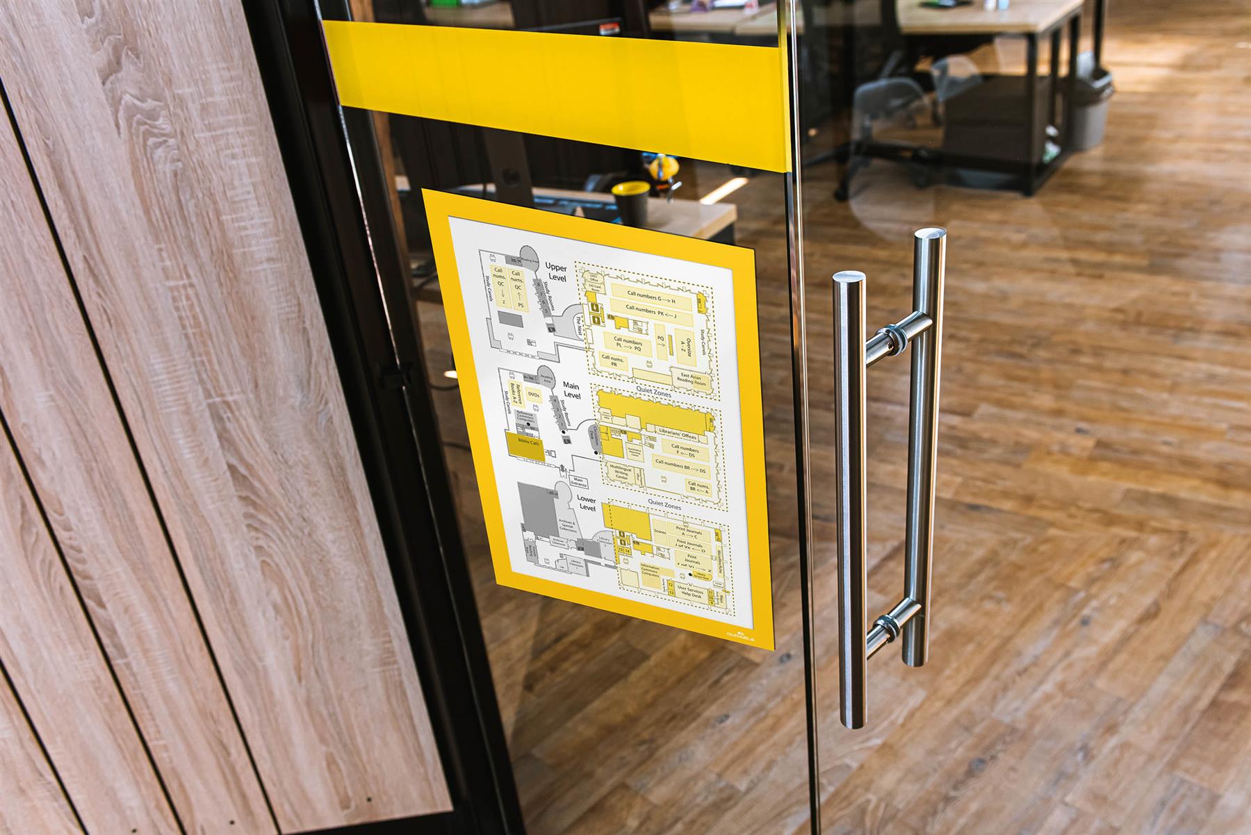 Durable DURAFRAME Self Adhesive Magnetic Signage Frame | 2 Pack | A4 Yellow