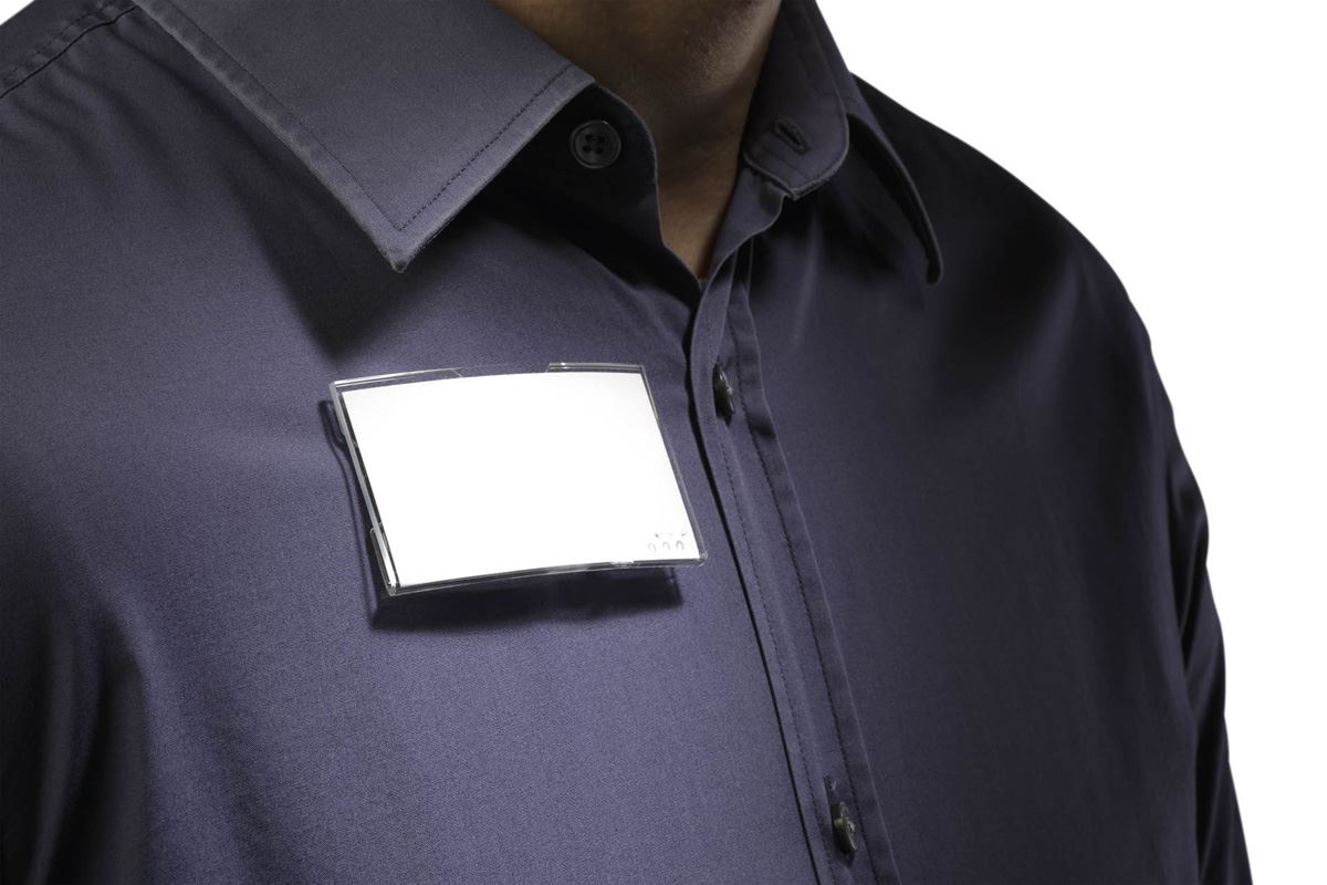 Durable CONVEX Magnetic Name Tag Badge Holders + Inserts | 25 Pack | 40 x 75mm