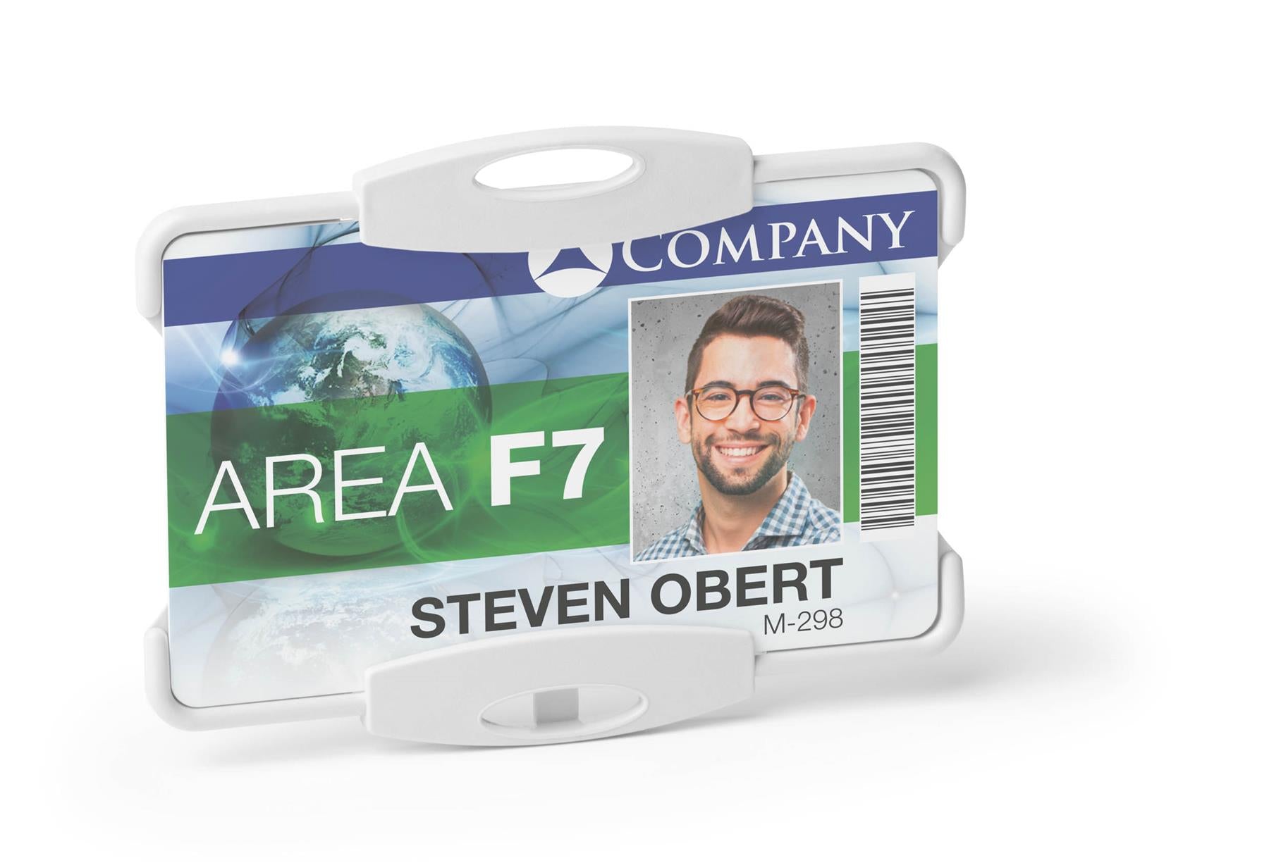 Durable ECO Recycled Plastic Security ID Card Badge Holders | 10 Pack | Grey