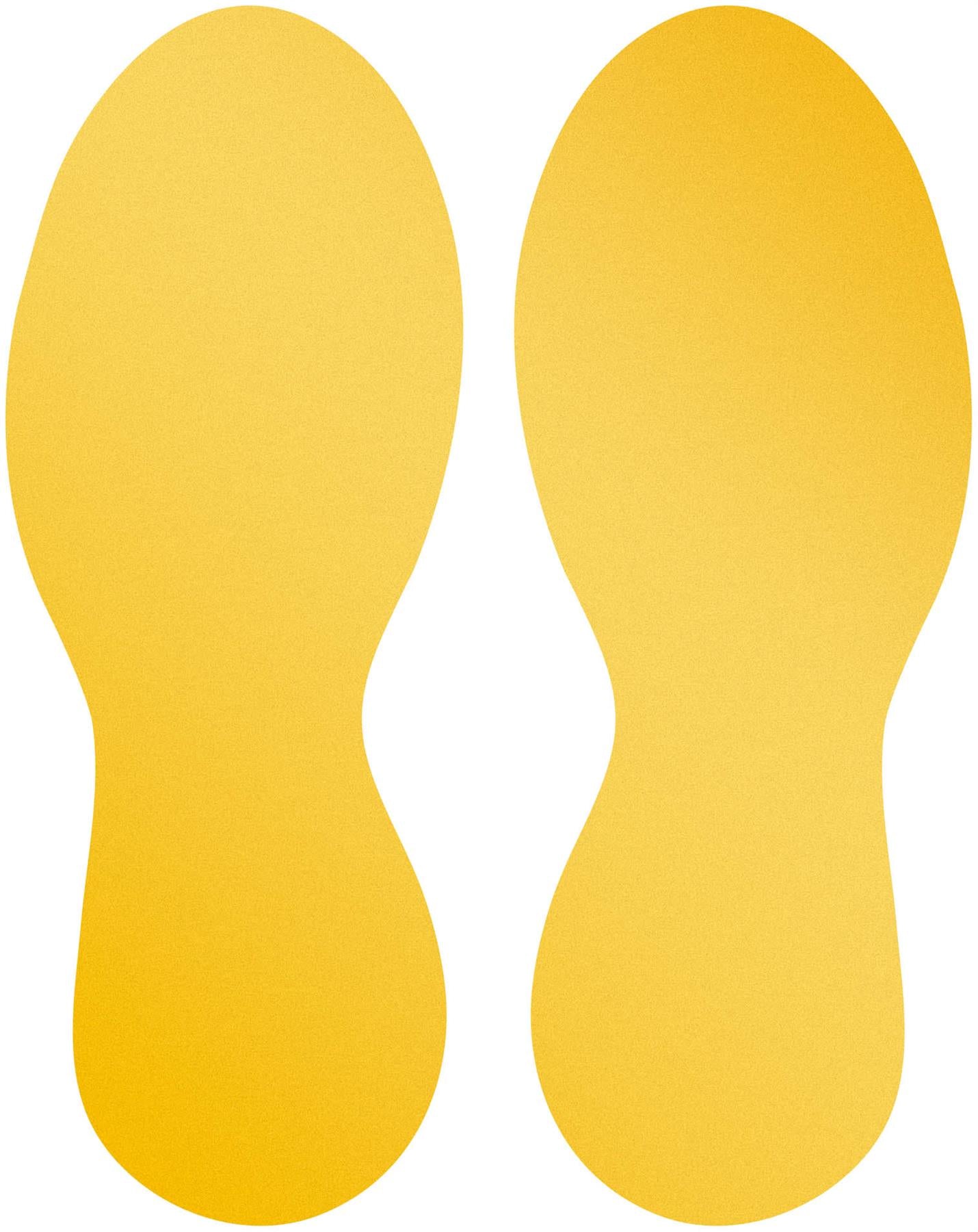 Durable Adhesive Feet Floor Sign Safety Foot Stickers | 5 Pairs | Yellow