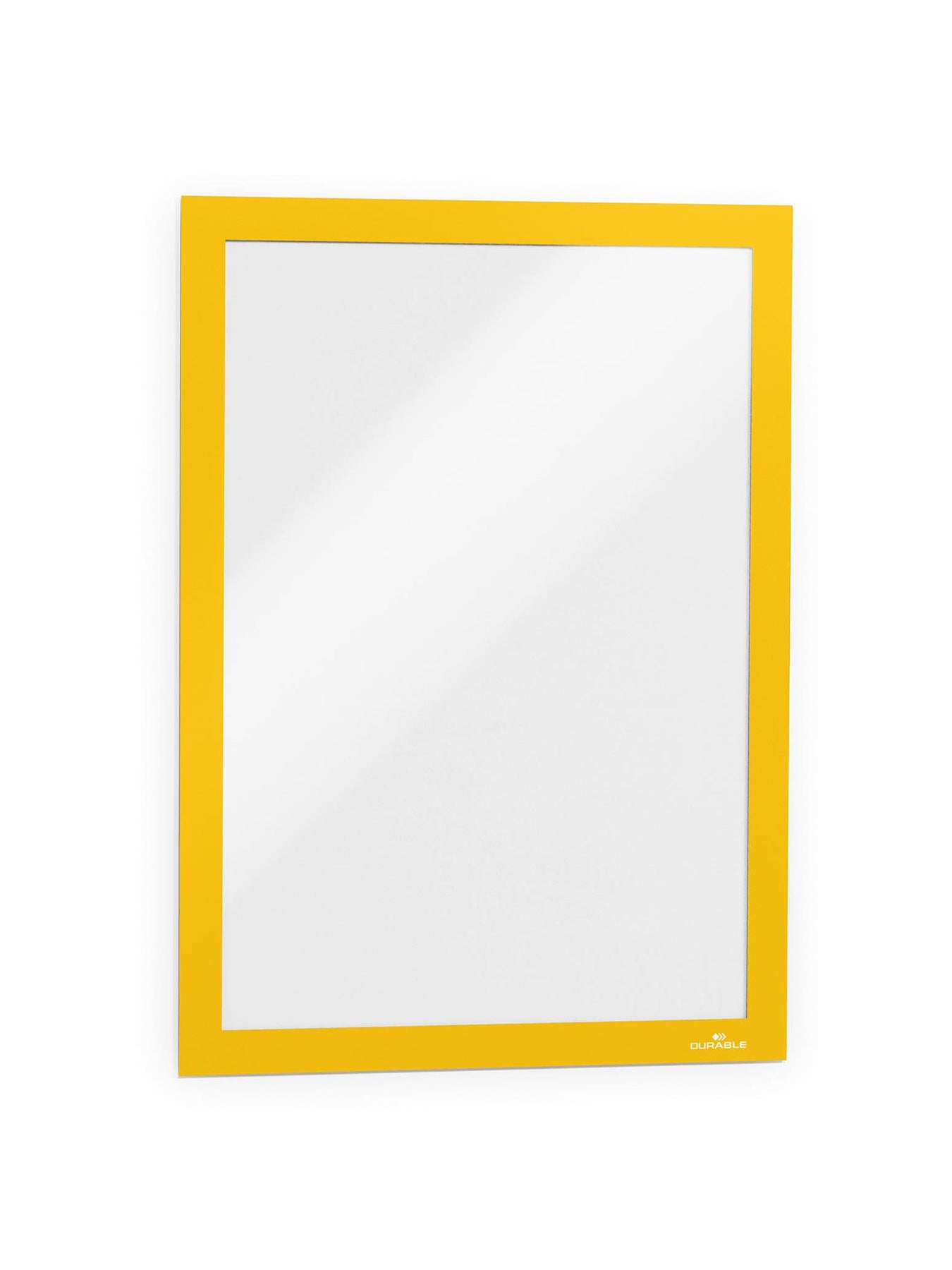 Durable DURAFRAME Self Adhesive Magnetic Signage Frame | 2 Pack | A4 Yellow