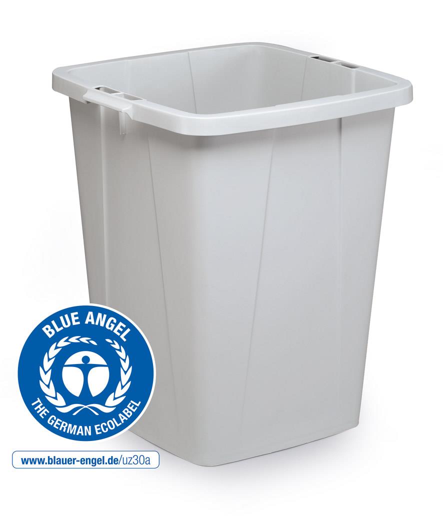 Durable ECO 90L Waste Bin Grey | Strong Square Recycling Bin | DURABIN