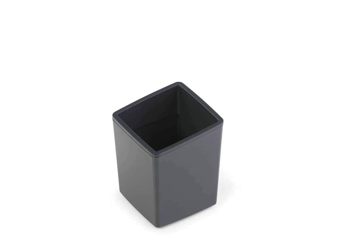 Durable COFFEE POINT Pot Small Desktop Pen Holder Cup or Teabag Pods Bin | Grey