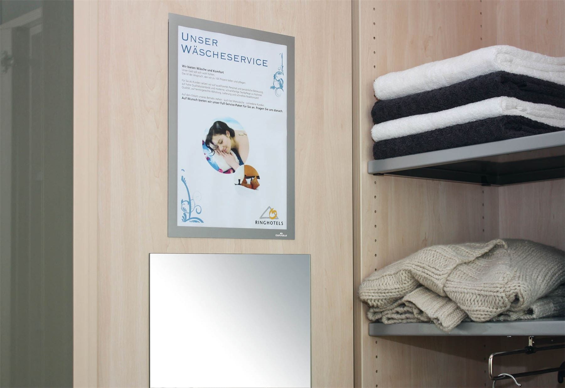 Durable DURAFRAME Self Adhesive Magnetic Signage Frame | A4 Silver