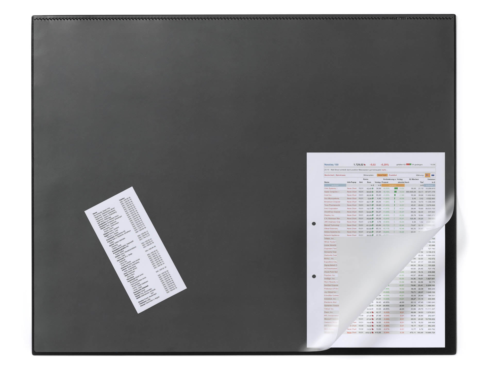 Durable Clear Overlay Non-Slip Desk Mat Notes Protector Pad | 65x52 cm | Black