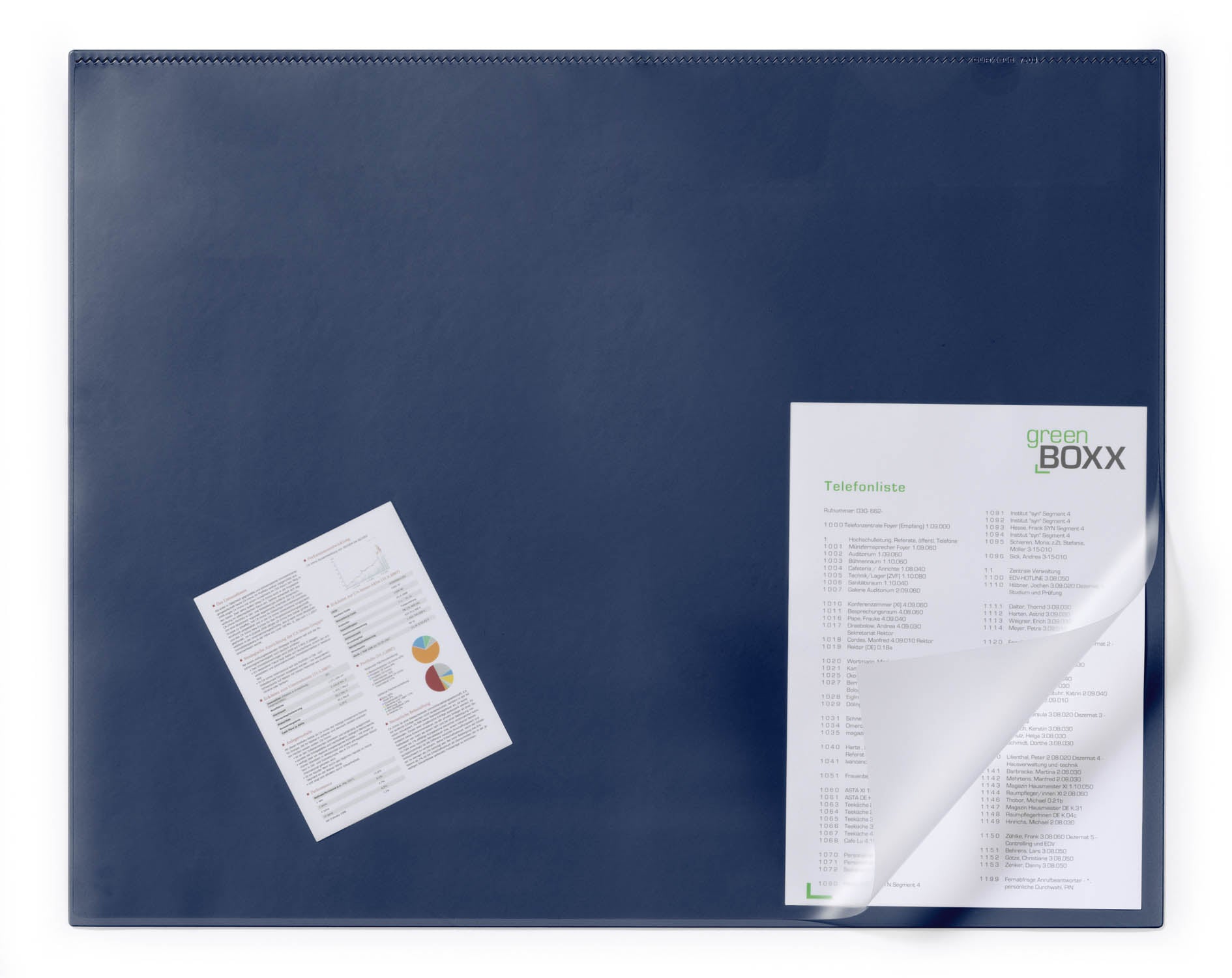 Durable Clear Overlay Non-Slip Desk Mat Notes Protector Pad | 65x52 cm | Blue
