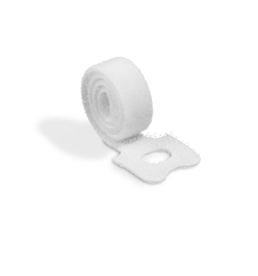 Durable CAVOLINE Reusable Hook and Loop Cable Tie Straps | 5 Pack | White