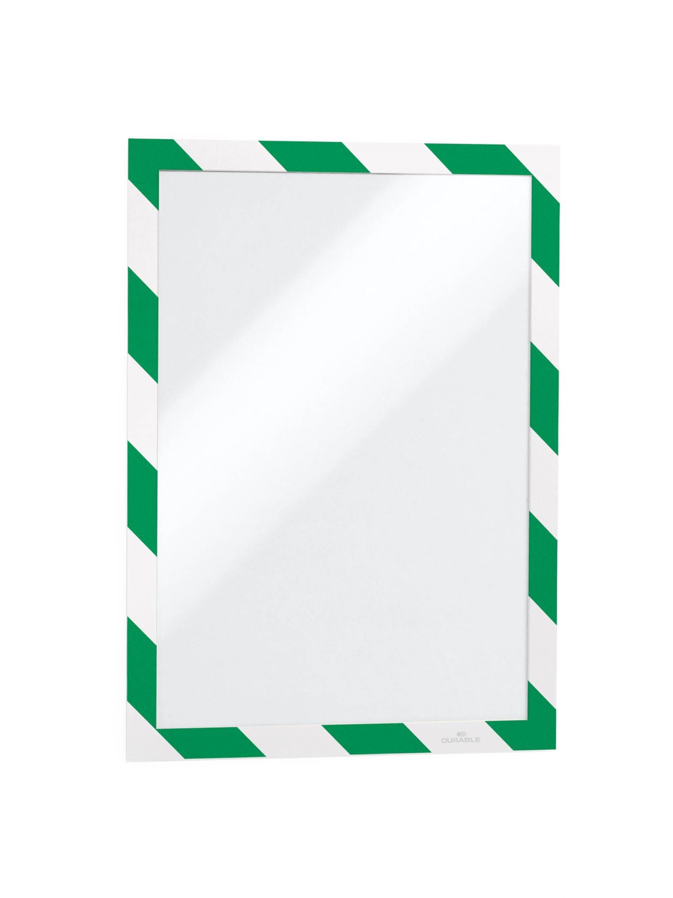 Durable DURAFRAME Adhesive Magnetic Signage Hazard Frame | 2 Pk | A4 Green
