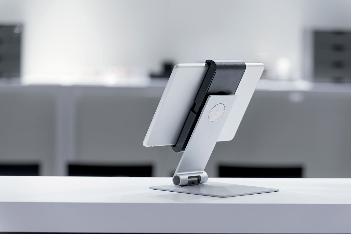 Durable Aluminium Foldable Tablet Holder iPad Desk Stand | Lockable & Rotatable