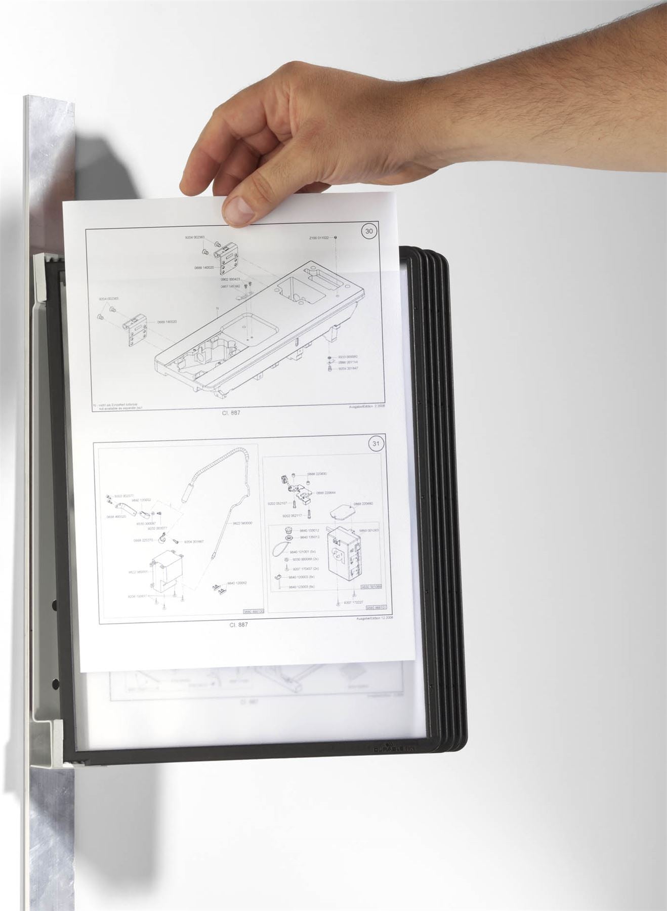 Durable VARIO WALL 5 Panel Magnetic Display Panel Document Holder | A4 Orange