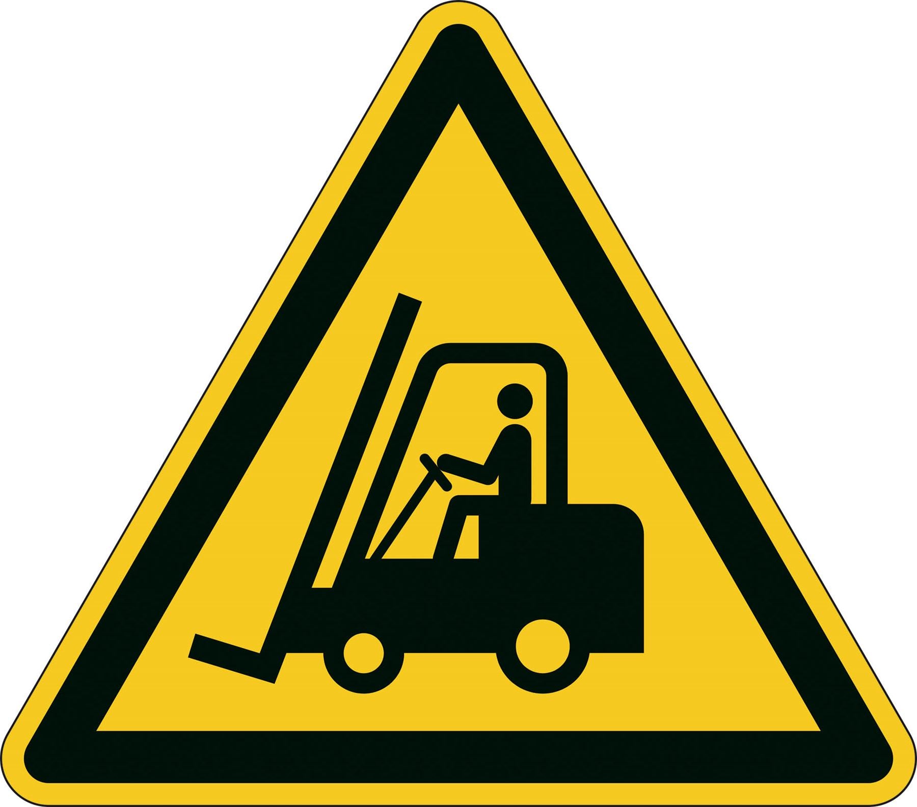 Durable Adhesive ISO "Caution Forklifts" Sign Safety Floor Sticker | 43cm