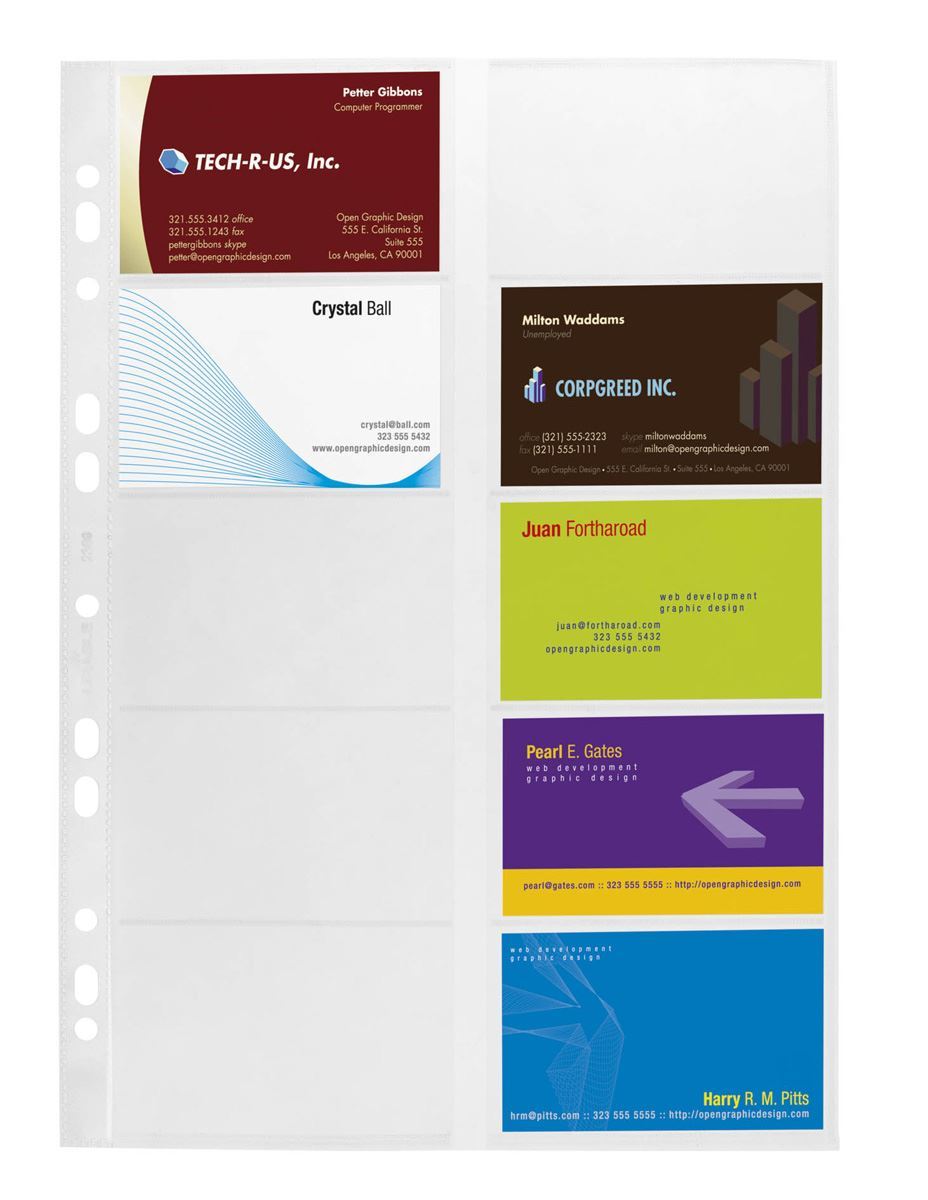 Durable VISIFIX Punched Pocket Wallets for Business Cards | 10 Pack | A4 Clear