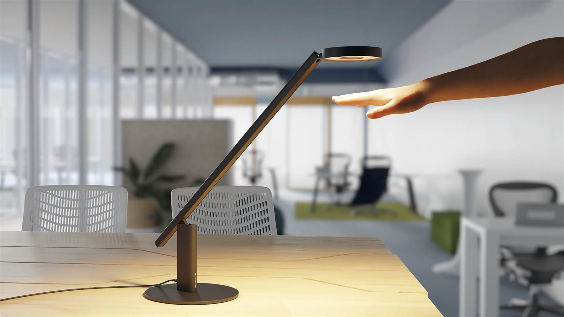 Luctra Aluminum Table LITE 3D Gesture Control Bio Effective Light | Black