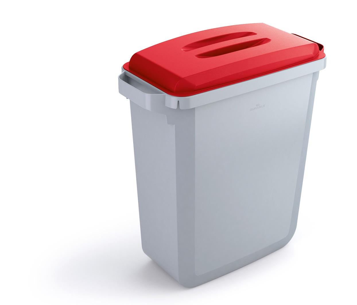 Durable 60L Bin Lid Red | Rectangular Recycling Bin Lid | Food Safe | DURABIN