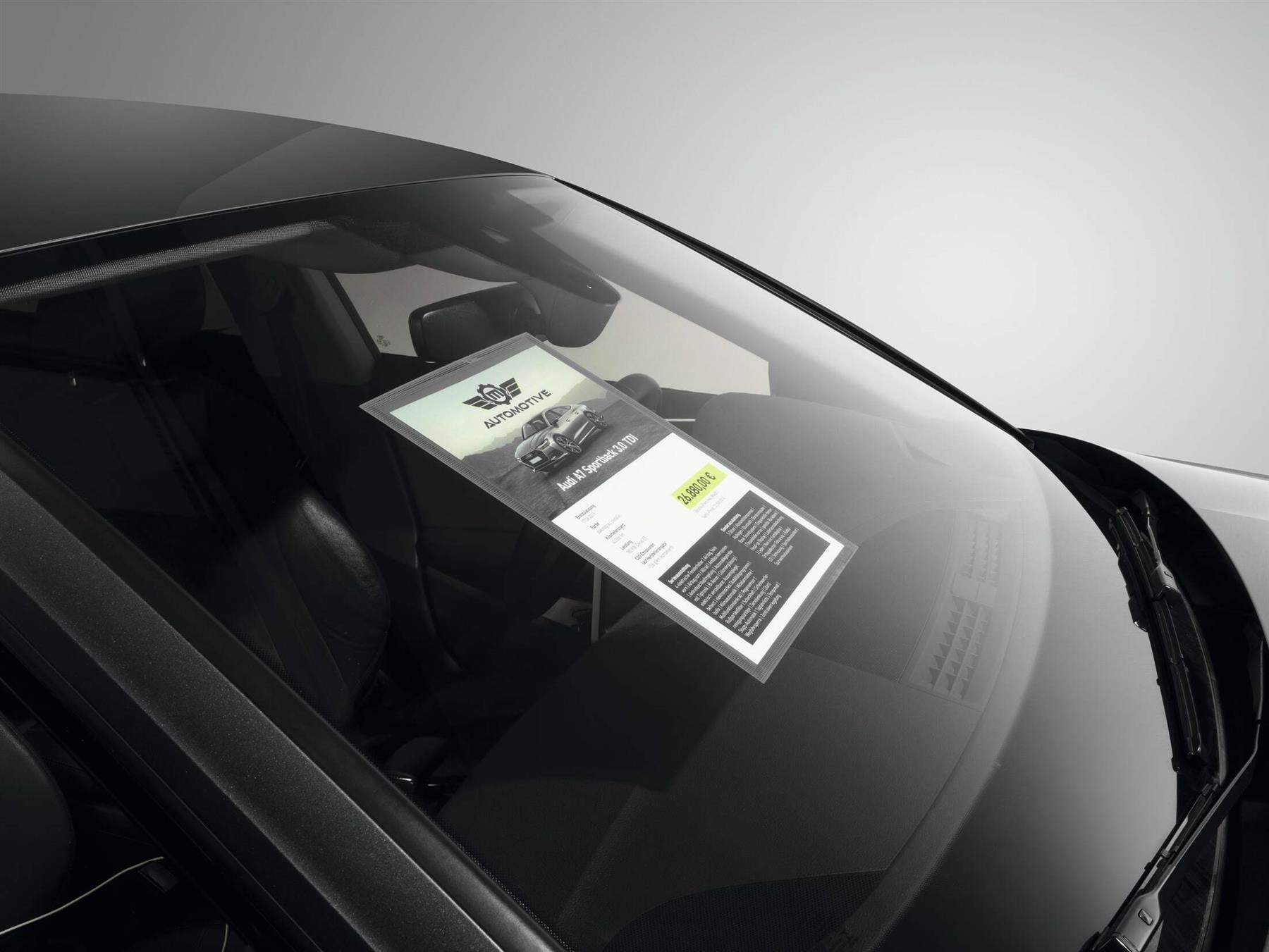 Durable Static Cling UV Info Pocket Signage for Glass | A4 Grey