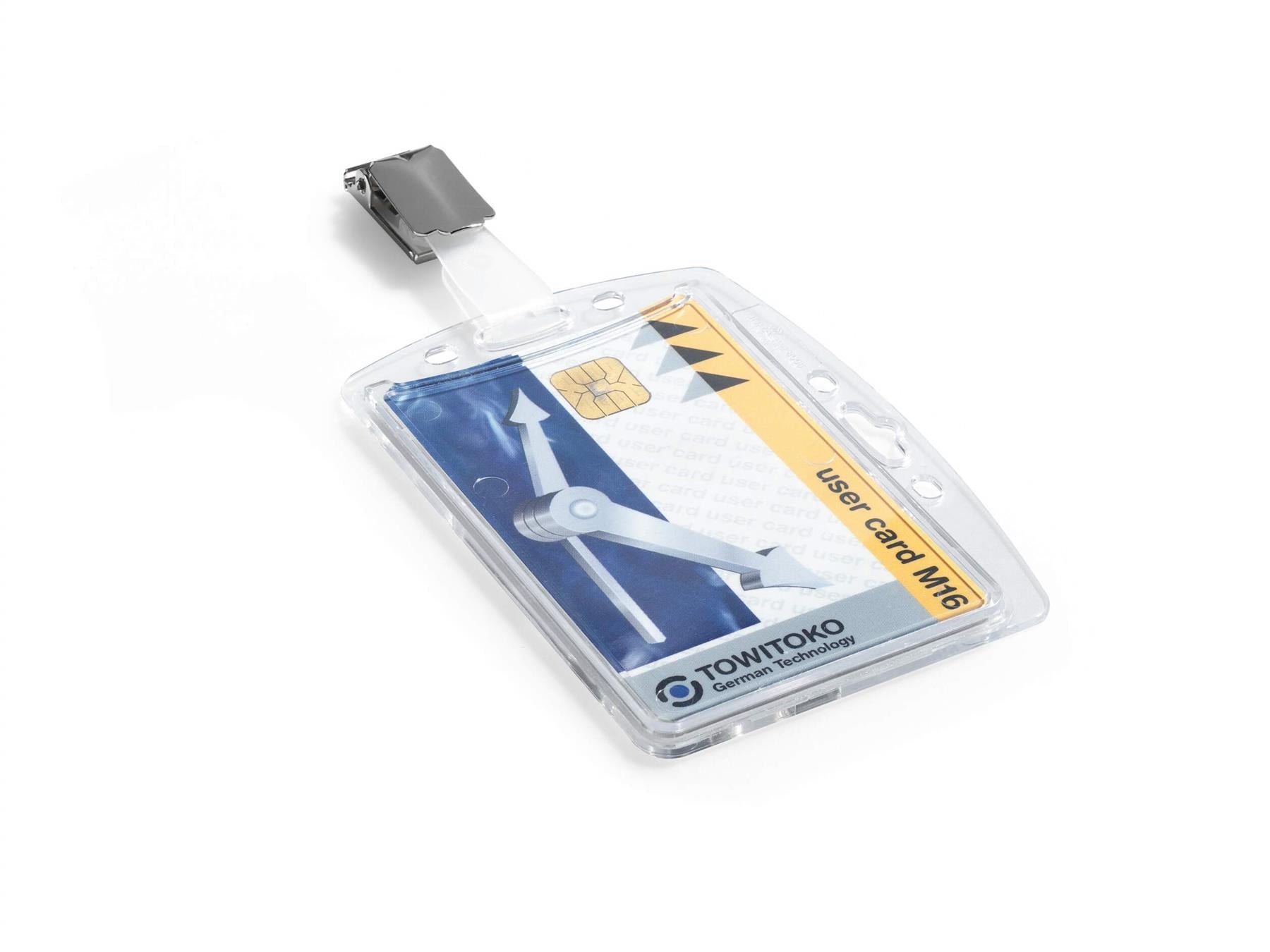 Durable ID Card Holder Enclosed with Clip 54 x 87mm Transparent Pack of 1